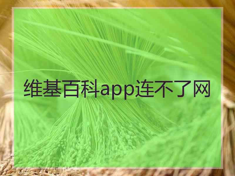 维基百科app连不了网