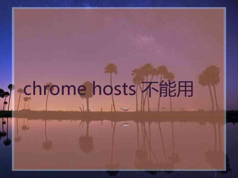 chrome hosts 不能用