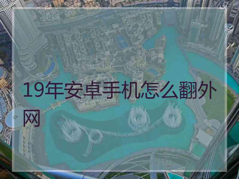 19年安卓手机怎么翻外网