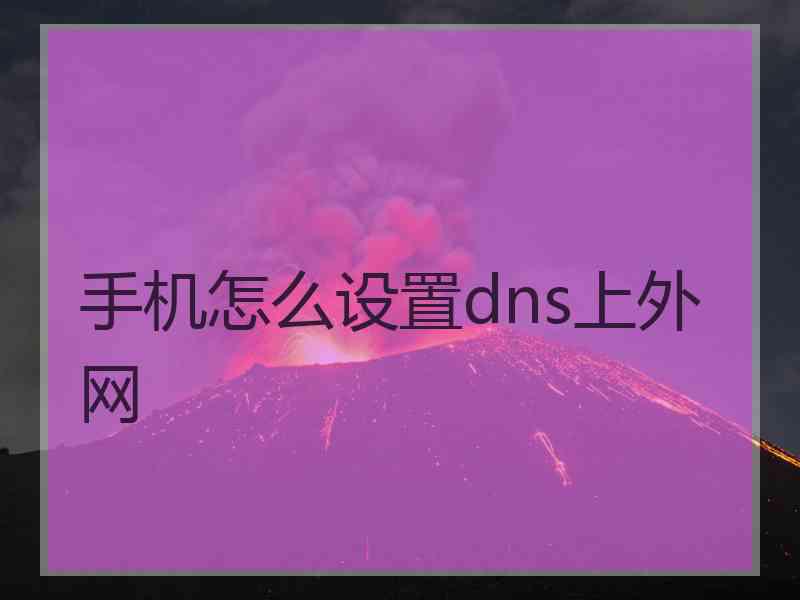 手机怎么设置dns上外网