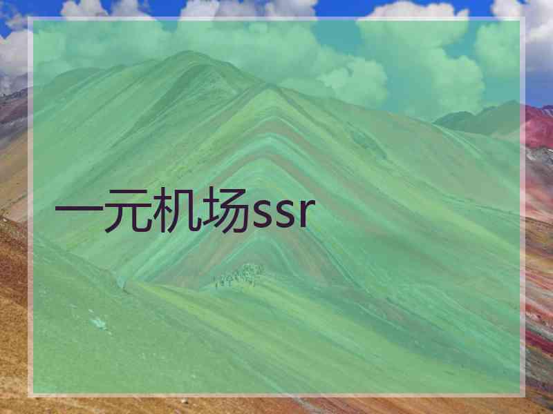 一元机场ssr