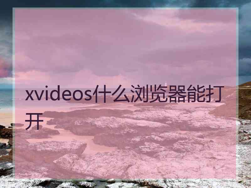 xvideos什么浏览器能打开