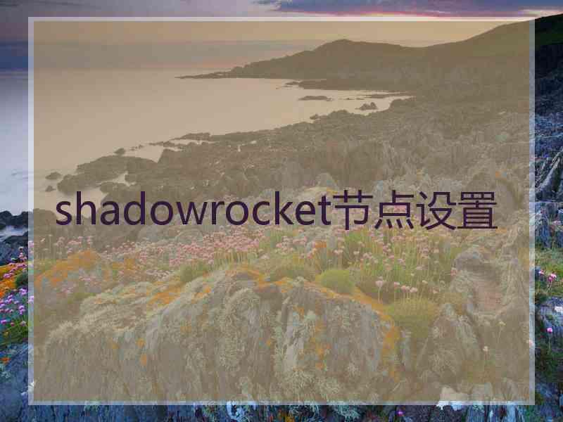 shadowrocket节点设置